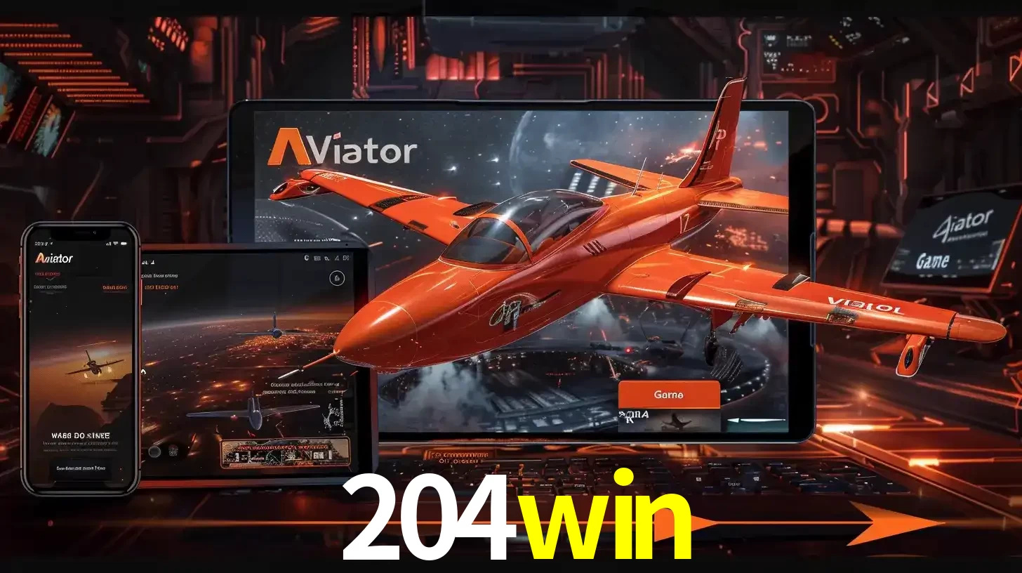 Apresentação tecnológica do jogo Aviator com um avião saindo da tela de um tablet, demonstrando a experiência imersiva em múltiplos dispositivos no 204win.