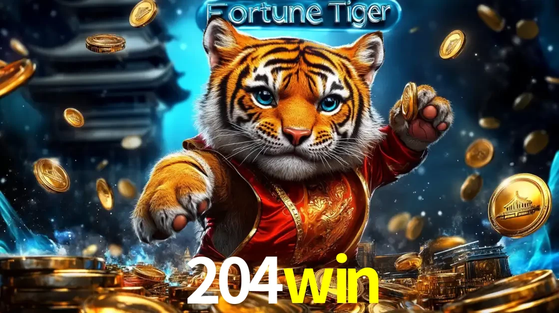 Imagem promocional do jogo de slot Fortune Tiger, com um tigre majestoso em traje tradicional cercado por uma fortuna em moedas de ouro, disponível agora no cassino 204win.